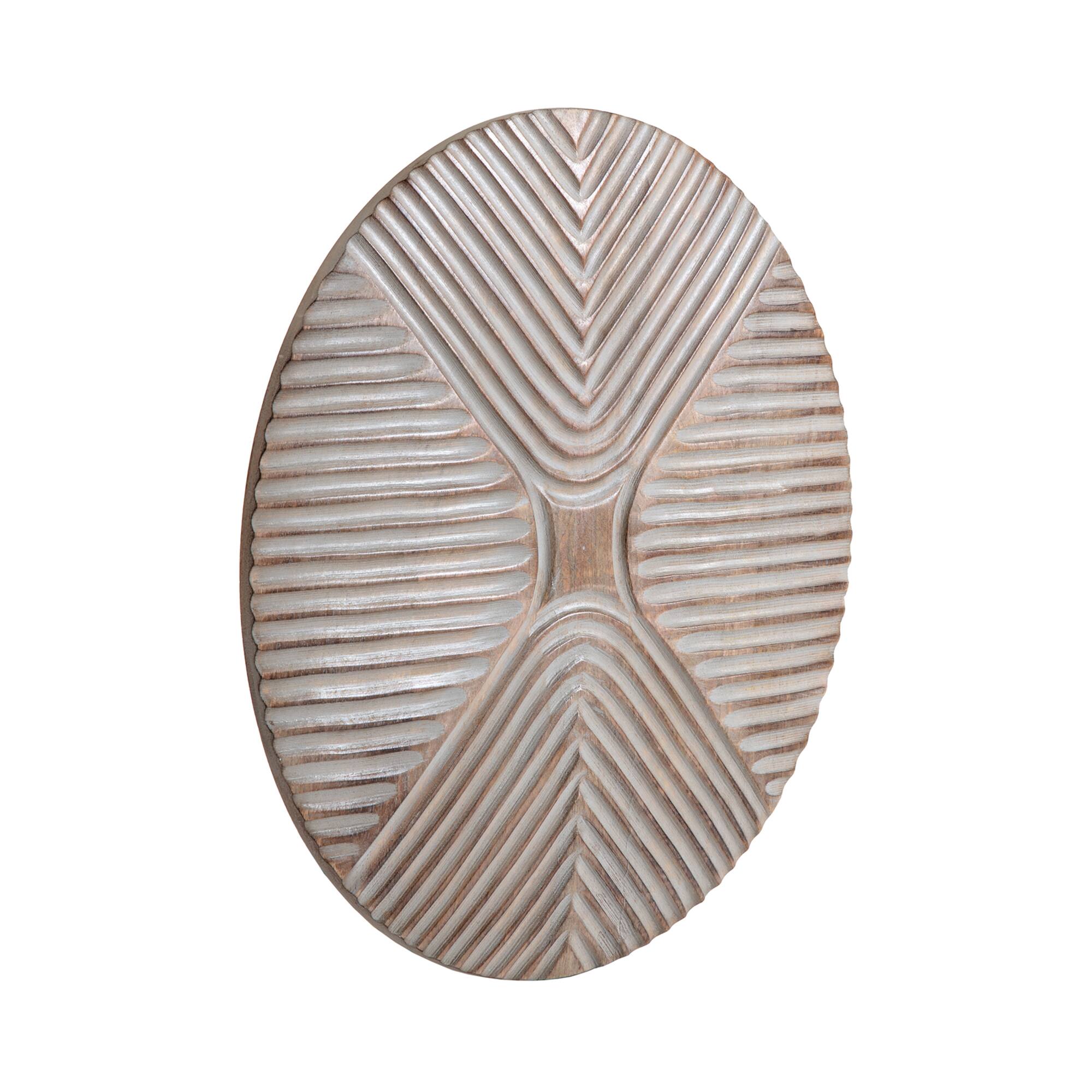 Habitat Robia 20" Distressed Gray Carved Wood Wall Art